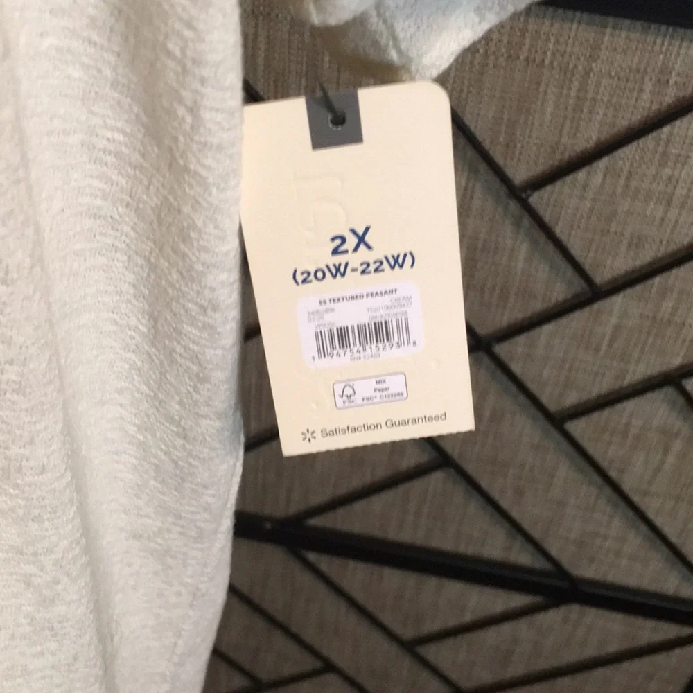 NEW TERRA SKY SIZE 2X CREAM COTTON DRESS SHIRT - Picture 6 of 7